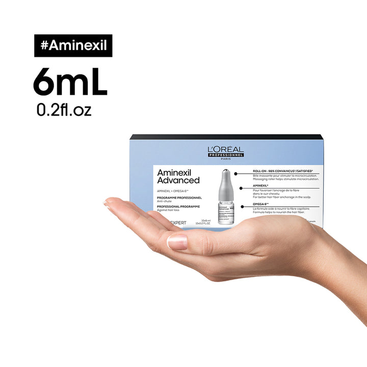 L'OREAL PROFESSIONNEL AMINEXIL ADVANCED ANTI-HAIR LOSS ACTIVATOR, FOR HAIR PRONE TO FALLING, SERIE EXPERT, 10X6 ML