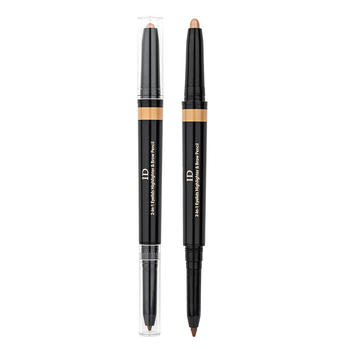 Eyebrow pencils and liners ID 2-in-1 Eyelids Highlighter and Brow Pencil, chatain 302, 0,65/0,25g