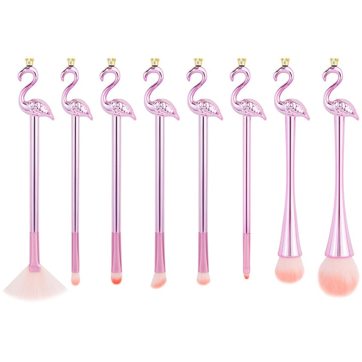 ROYAL FLAMINGO Makeup Brushes Set, 8 pcs.