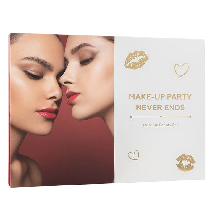 MAKE-UP PARTY NEVER ENDS SET in a cardboard box 320*230*28mm (6 x 4C eyeshadow compact, 1 x 12C lip