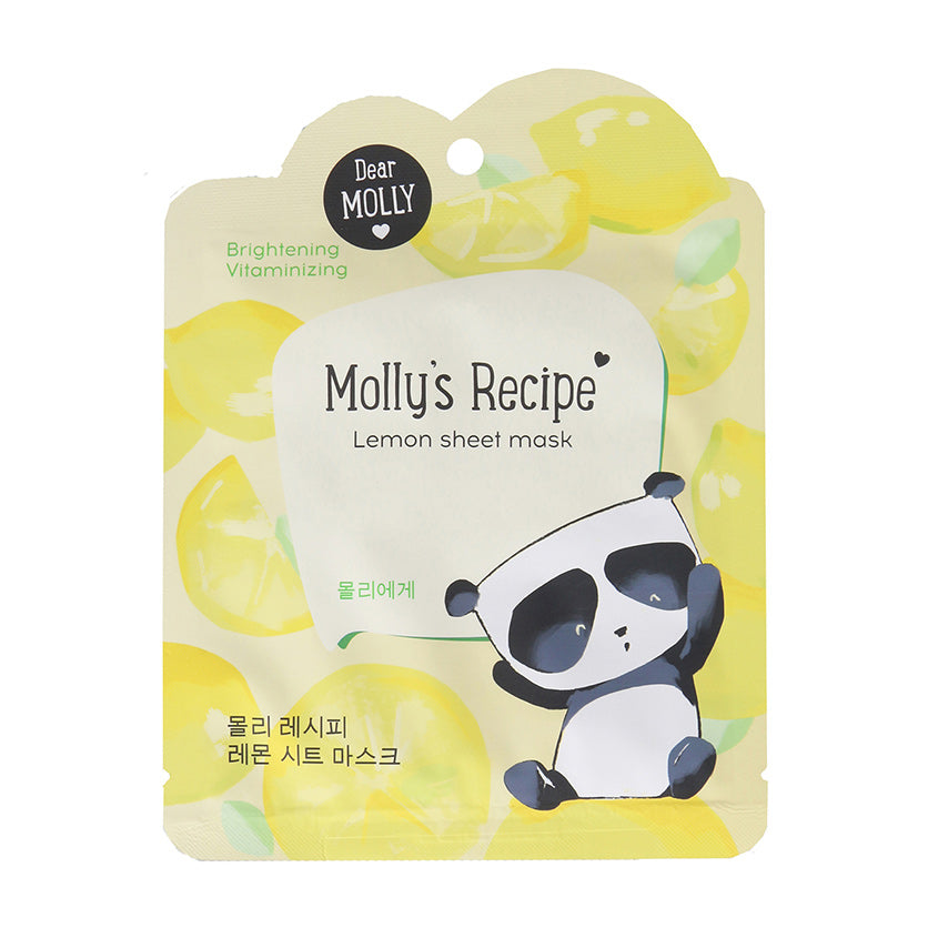 DEAR MOLLY Fabric Mask "Molly's Recipe. Lemon"