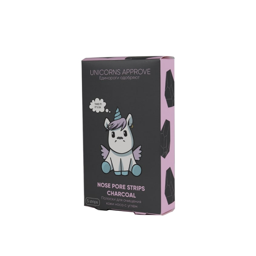 UNICORNS APPROVE NOSE PORE STRIPS CHARCOAL, 5 pcs.