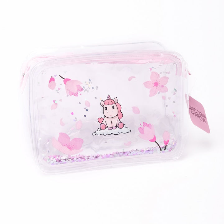 Bags and cosmetic bags Beauty bag with flowing glitter  UNICORNS APPROVE