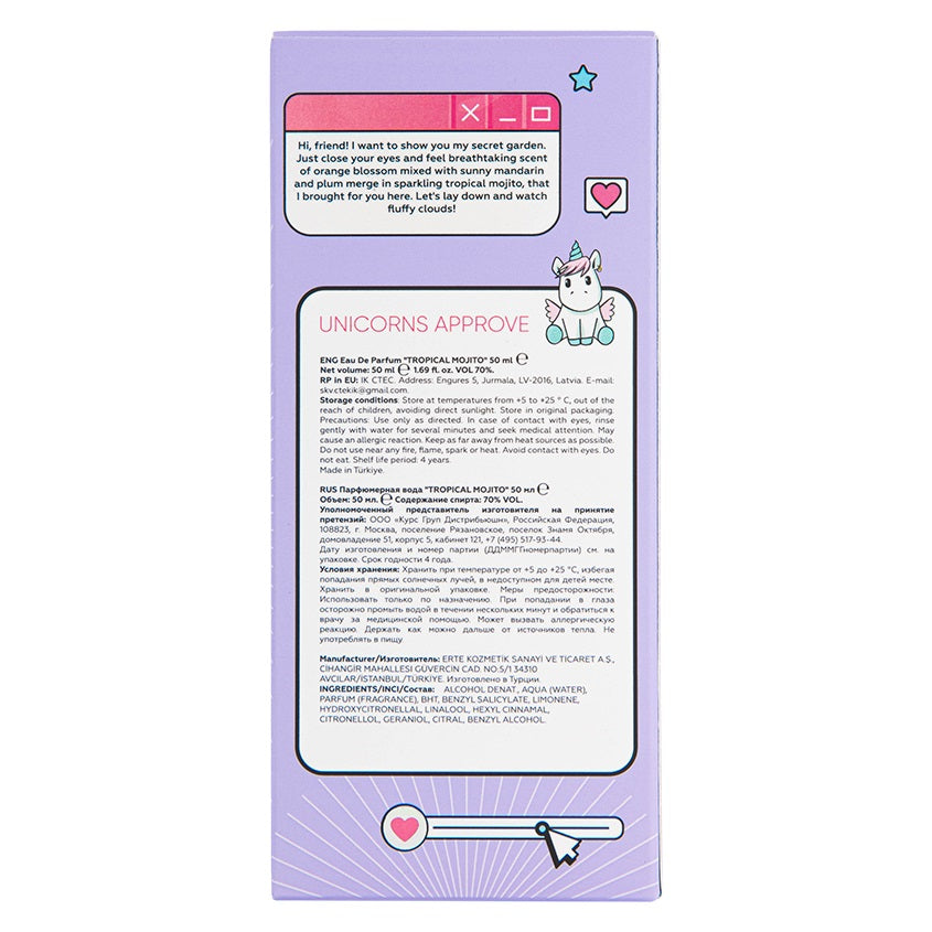UNICORNS APPROVE Eau De Parfum TROPICAL MOJITO, 50ml – online store