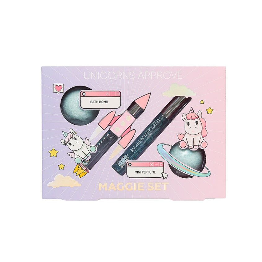 MAGGIE SET (EDT mini version (2pcs) + bath bomb (2pcs)) UNICORNS APPROVE