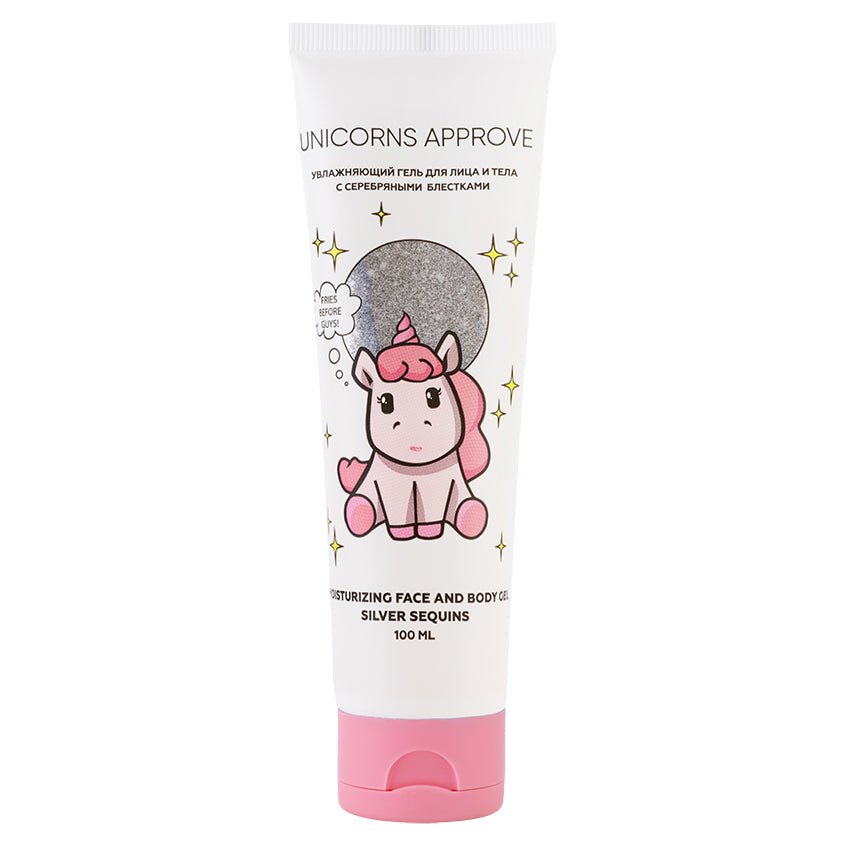 UNICORNS APPROVE Moisturizing face and body gel silver sequins 100 ml