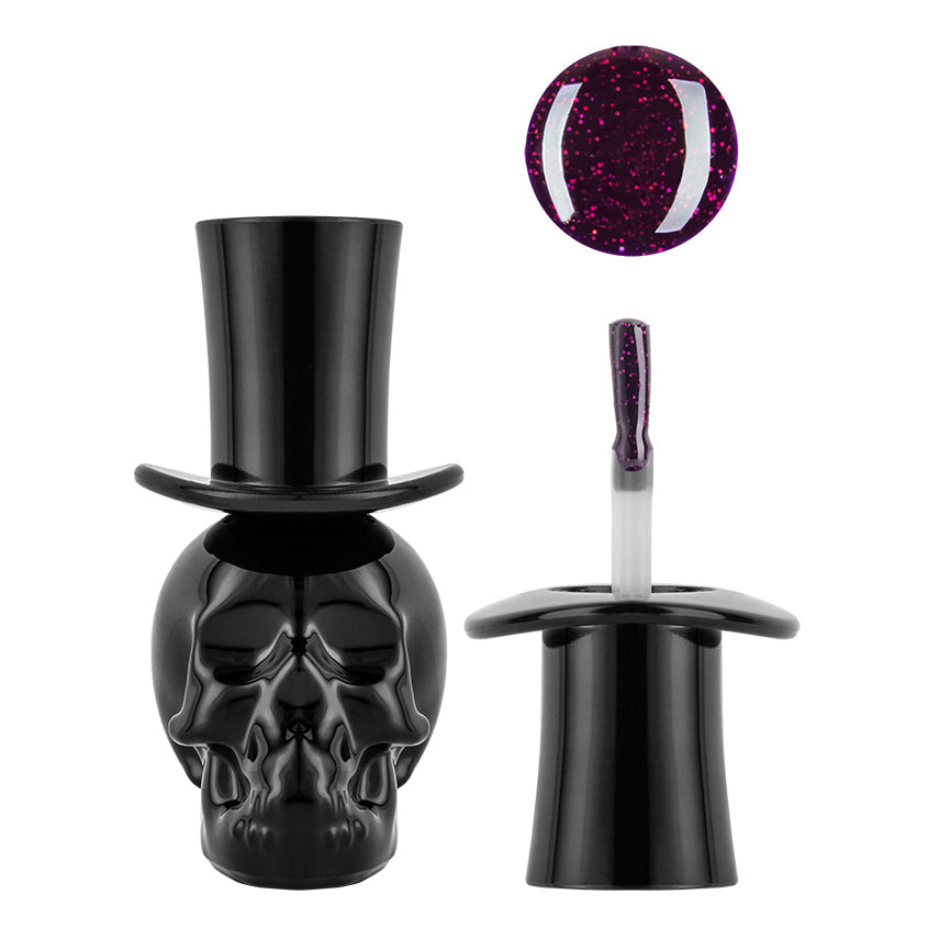 Gel nail polish 009, purple base, red shimmer, 8 ml