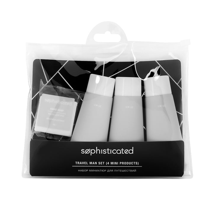 Cosmetic kits for men TRAVEL SET (shower gel 35ml, shampoo 35ml, conditioner 35ml, hand soap 35g)