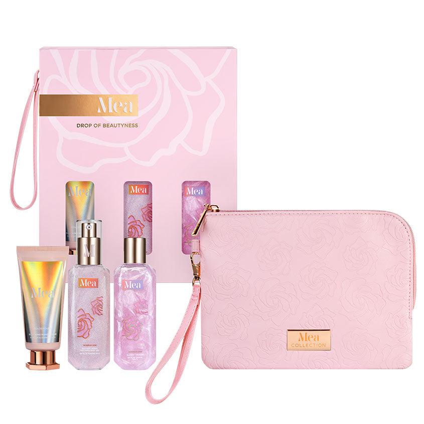 Set 54 Mea Cosmetic clutch + mini , box Rosebud dew (sh gel 100ml, parf spray 100ml, hand cream50ml)