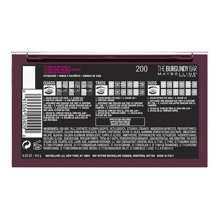 Eyeshadow Palette The Burgundy Bar