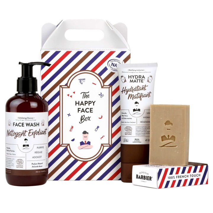 THE HAPPY FACE BOX(MATTIFYING MOISTURIZER 75ML+EXFOLIATING CLEANSER 250ML+FACE SOAP 100G)