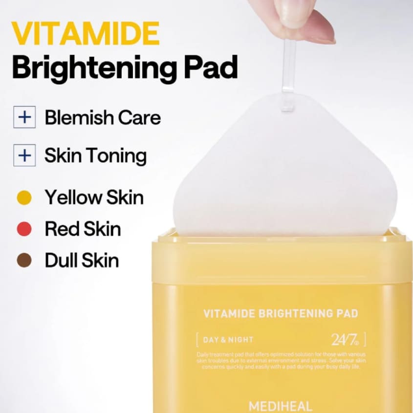 MEDIHEAL VITAMIDE BRIGHTENING PAD 100'S 100PCS