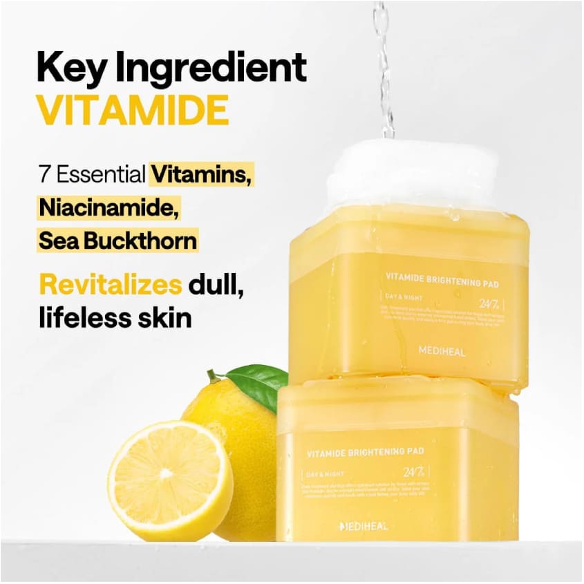 MEDIHEAL VITAMIDE BRIGHTENING PAD 100'S 100PCS – buy online