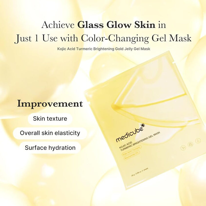 KOJIC ACID TURMERIC BRIGHTENING GEL MASK, 4 PCS