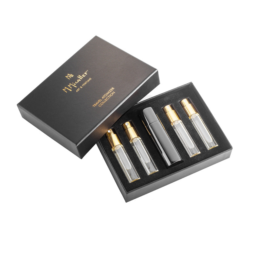 M.MICALLEF TRAVEL ATOMISER BLACK SET OF 4 X 10ML S.O.L. NECTAR – buy online