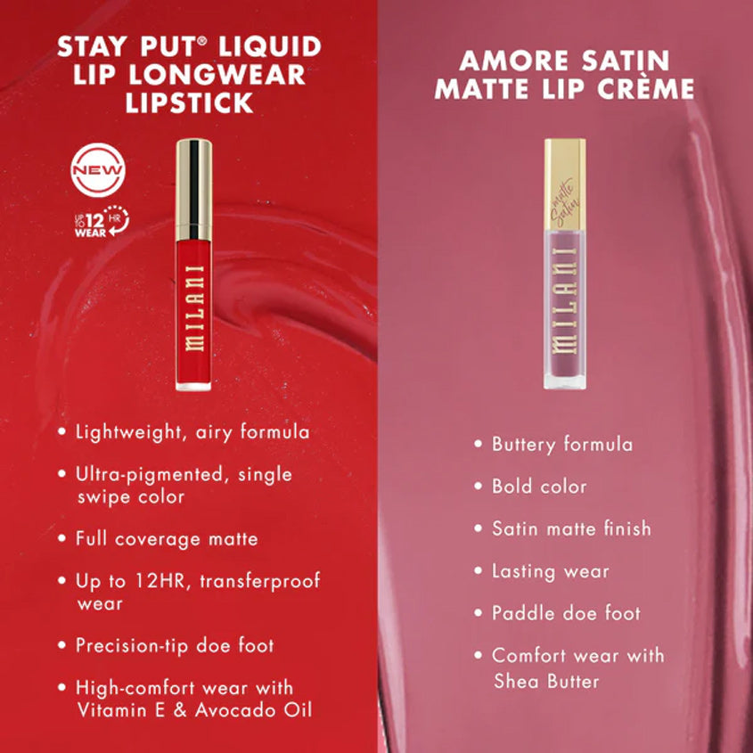 MILANI Stay Put Liquid Lip Longwear Lipstick