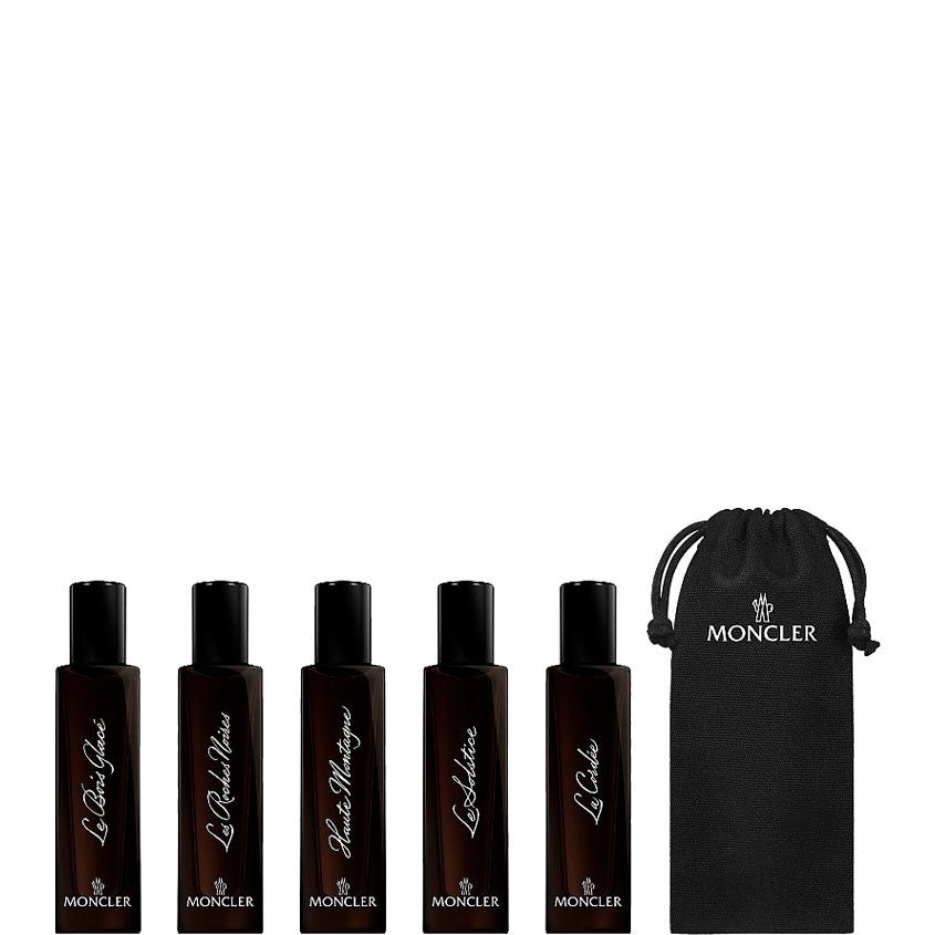 MONCLER SET LES SOMMETS 5x15ML (LES ROCHES NOIRES, HAUTE MONTAGNE, LE BOIS GLACE, LE SOLSTICE, LA CORDEE)