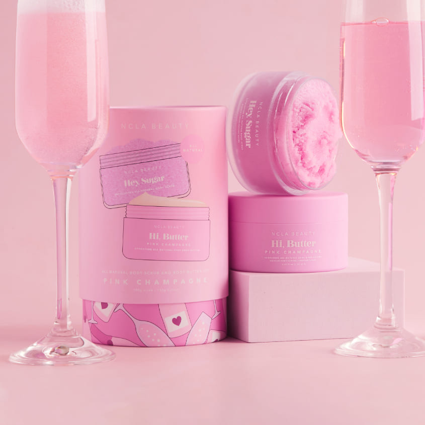 NCLA BEAUTY PINK CHAMPAGNE BODY CARE SET 2 X 100ML – صورة 6