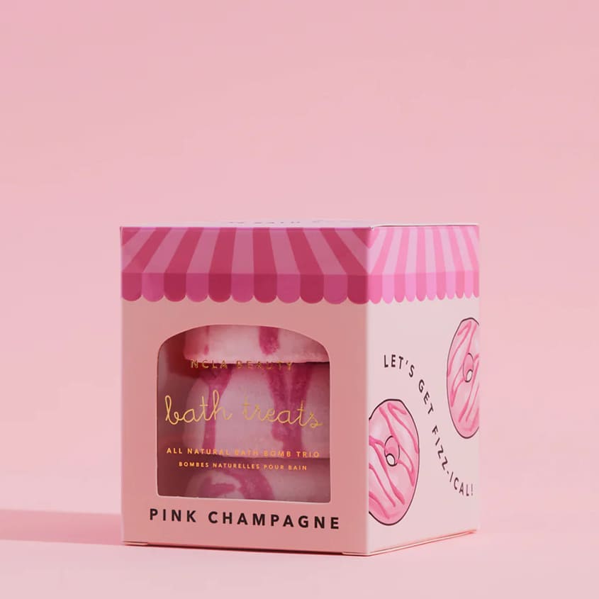 Pink Champagne Bath Treats Bath Bomb Trio