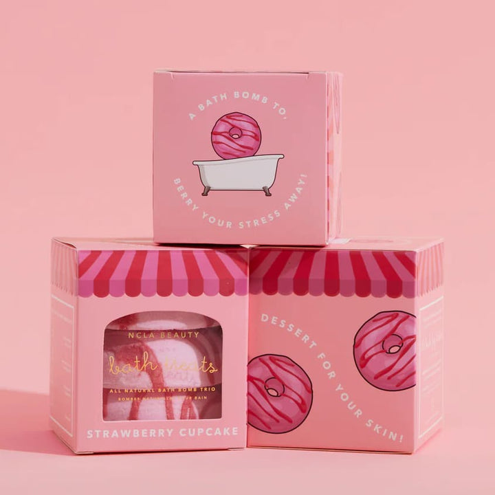 Strawberry Cupcake Bath Treats Bath Bomb Trio