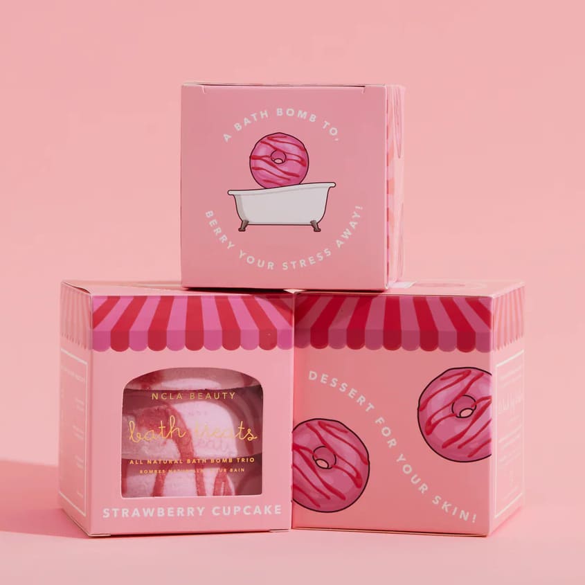 Strawberry Cupcake Bath Treats Bath Bomb Trio