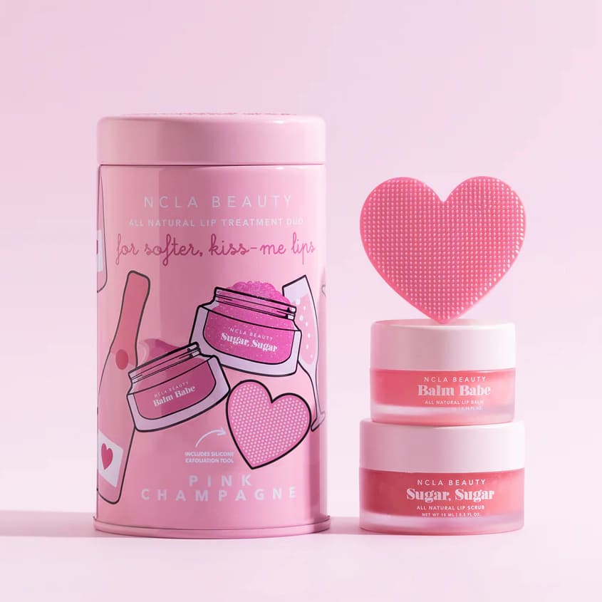 Pink Champagne Lip Care Set And Lip Scrubber