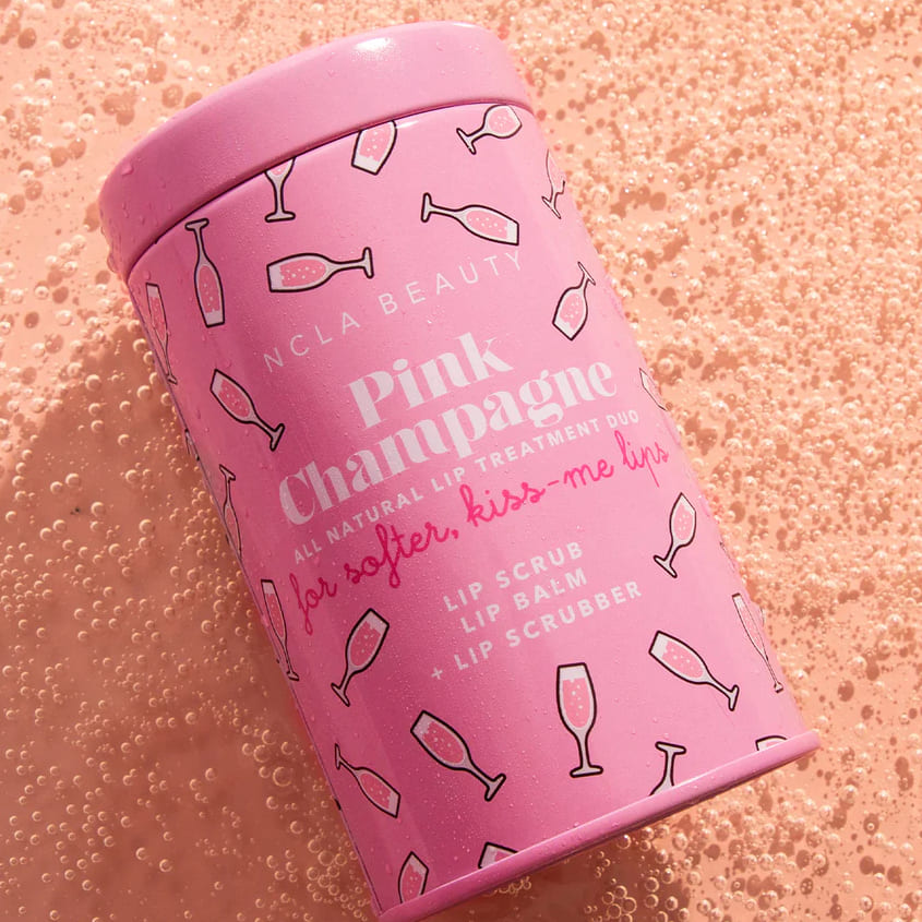 Pink Champagne Lip Care Set And Lip Scrubber