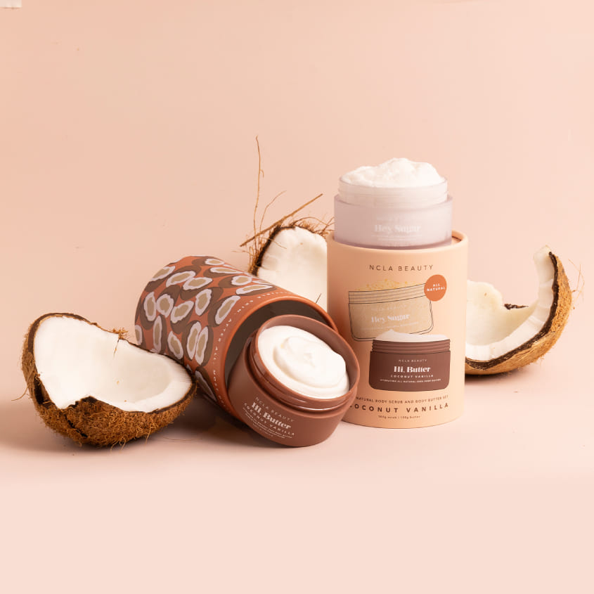 NCLA BEAUTY COCONUT VANILLA LIP CARE SET + LIP SCRUBBER – توصيل مجاني