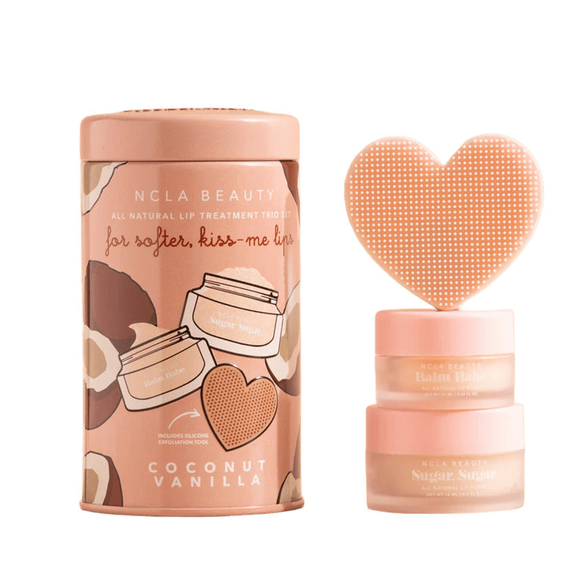 NCLA BEAUTY COCONUT VANILLA LIP CARE SET + LIP SCRUBBER – شراء أونلاين