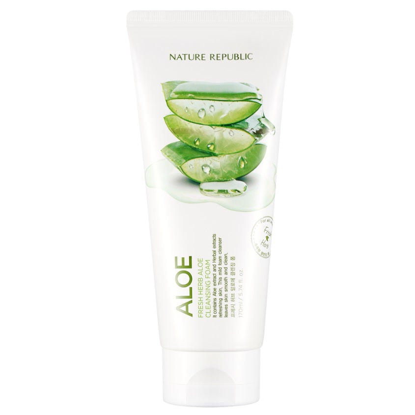 NATURE REPUBLIC Fresh Herb Aloe Cleansing Foam, 170 ml