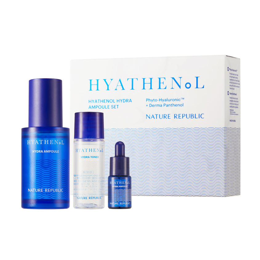 NATURE REPUBLIC Set: Hyathenol Hydra Ampoule (30 ml), Hyathenol Hydra Toner (20 ml), Hyathenol Hydra Ampoule (4 ml)