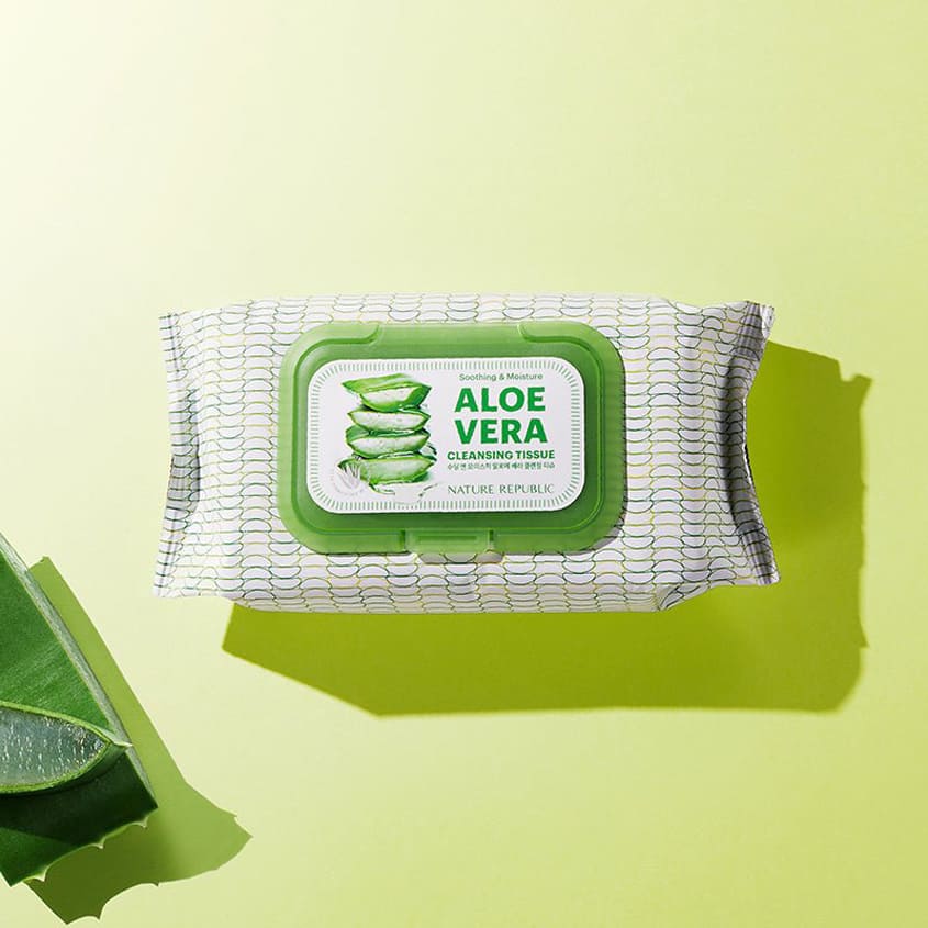 NATURE REPUBLIC SOOTHING & MOISTURE ALOE VERA CLEANSING TISSUE 80PCS*2PCS