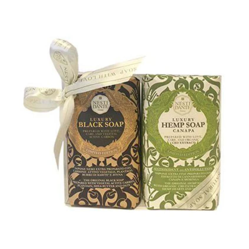 NESTI DANTE LUXURY BLACK & HEMP SOAP TWIN SET 250GR X 2
