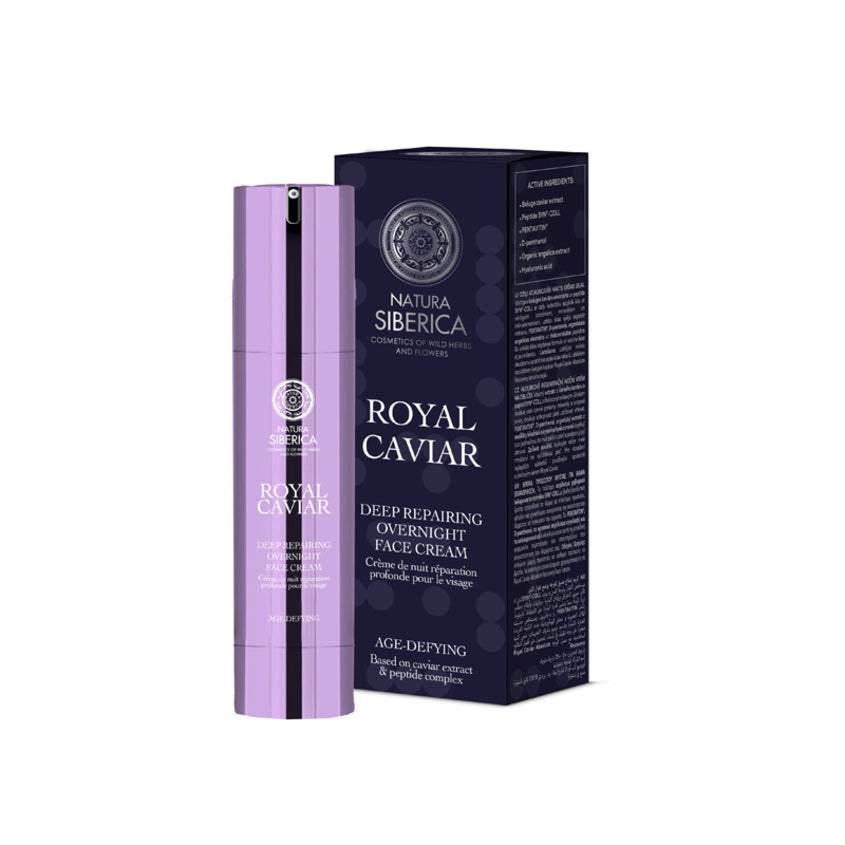 NATURA SIBERICA ROYAL CAVIAR DEEP REPAIRING OVERNIGHT FACE CREAM, 50 ML