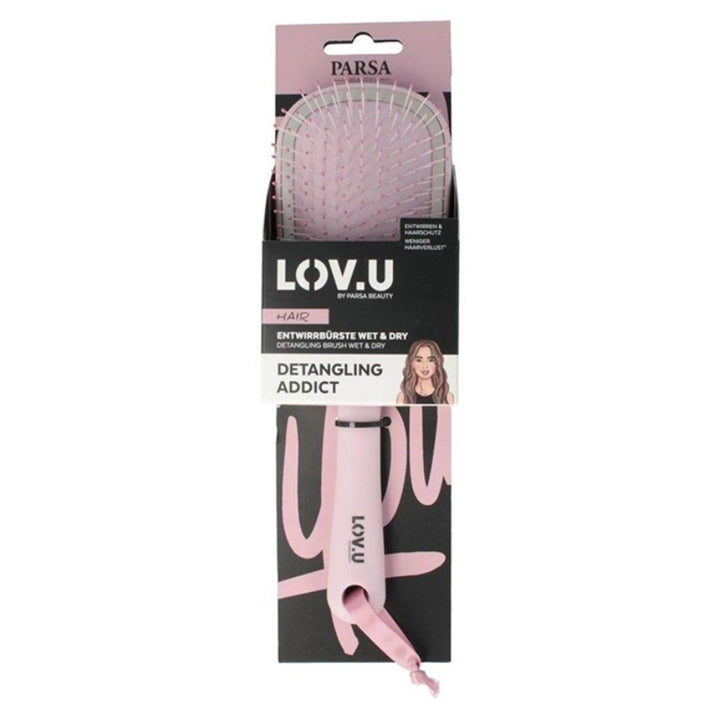 HAIR BRUSH LOV.U LARGE OVAL PINK 1PC