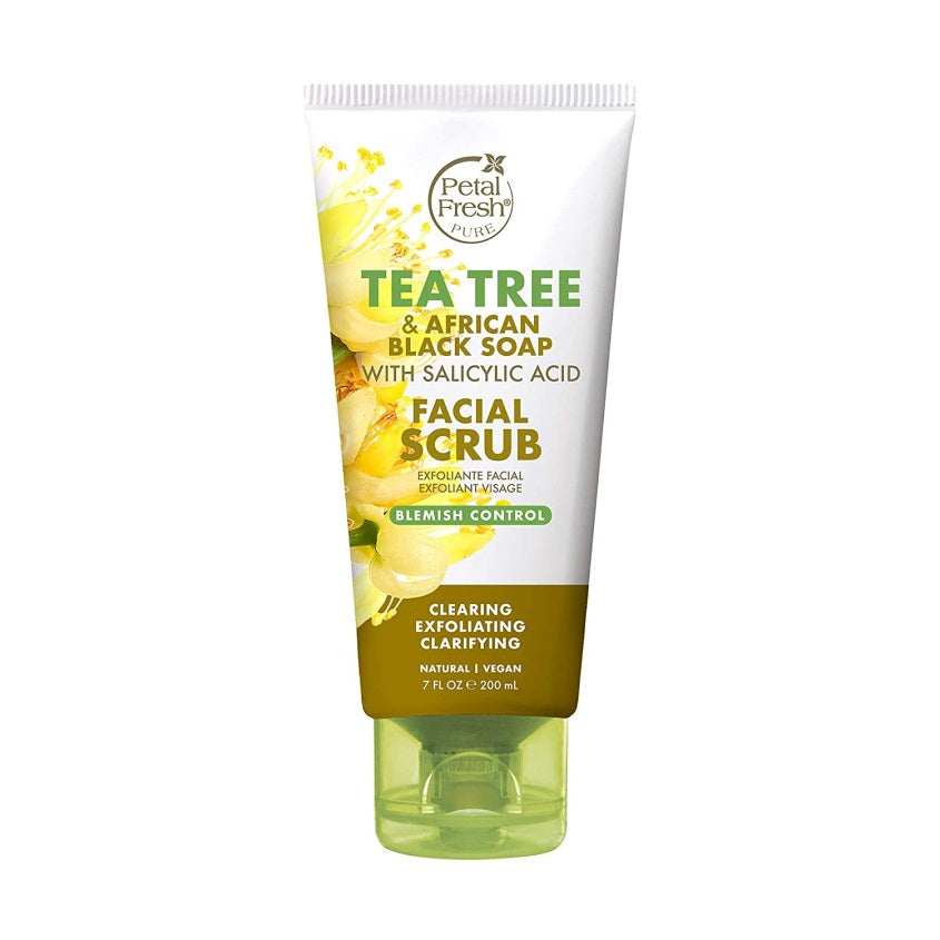 PETAL FRESH TEA TREE &AFRICAN BLACK SOAP FACIAL SCRUB BLEMISH CONTROL 200ML