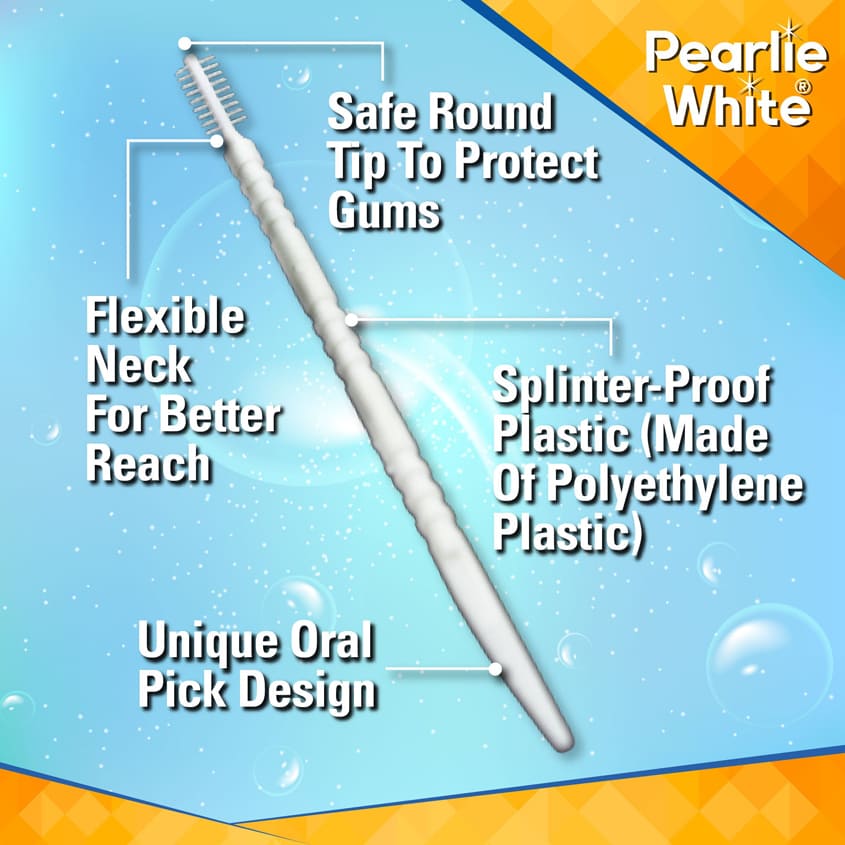 PEARLIE WHITE بيرلي وايت أورال بيكس علبة رفيعة مع مرآة، 110 قطعة – صورة 5