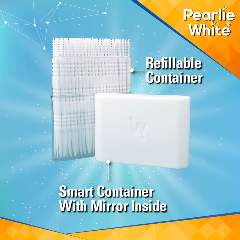 PEARLIE WHITE بيرلي وايت أورال بيكس علبة رفيعة مع مرآة، 110 قطعة – صورة 6