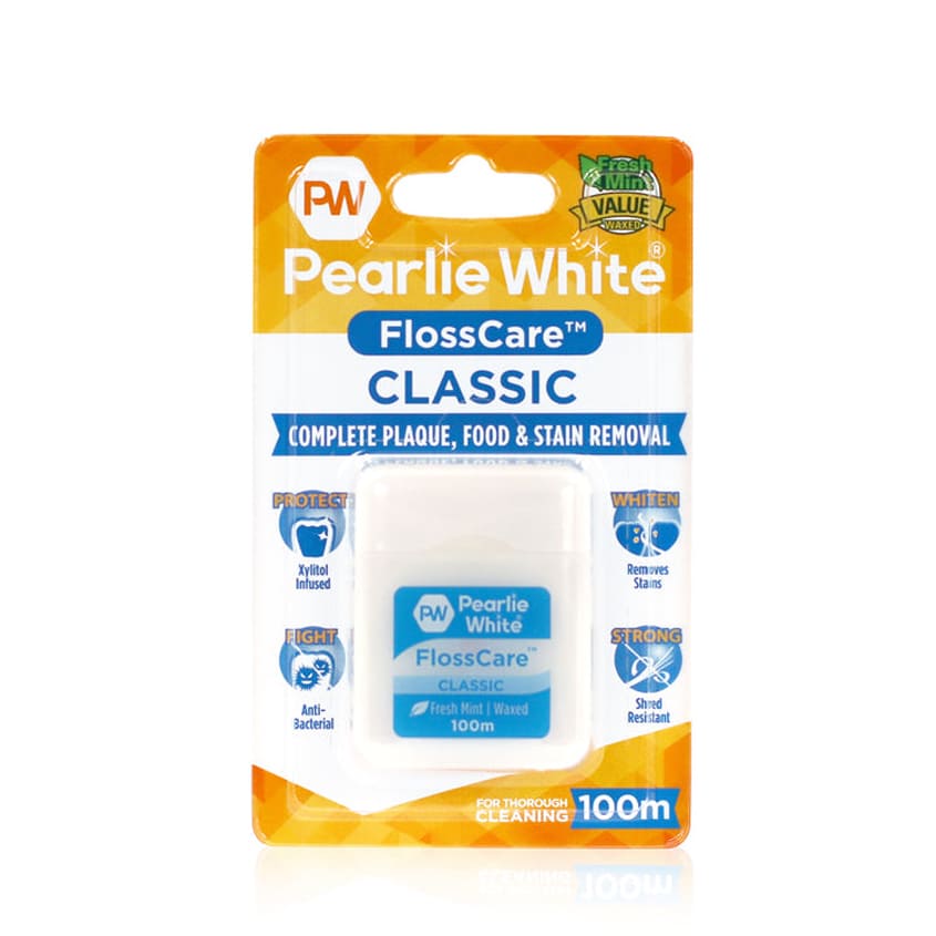 PEARLIE WHITE بيرلي وايت فلوكس كير كلاسيك شمعي بنكهة النعناع، 100 م
