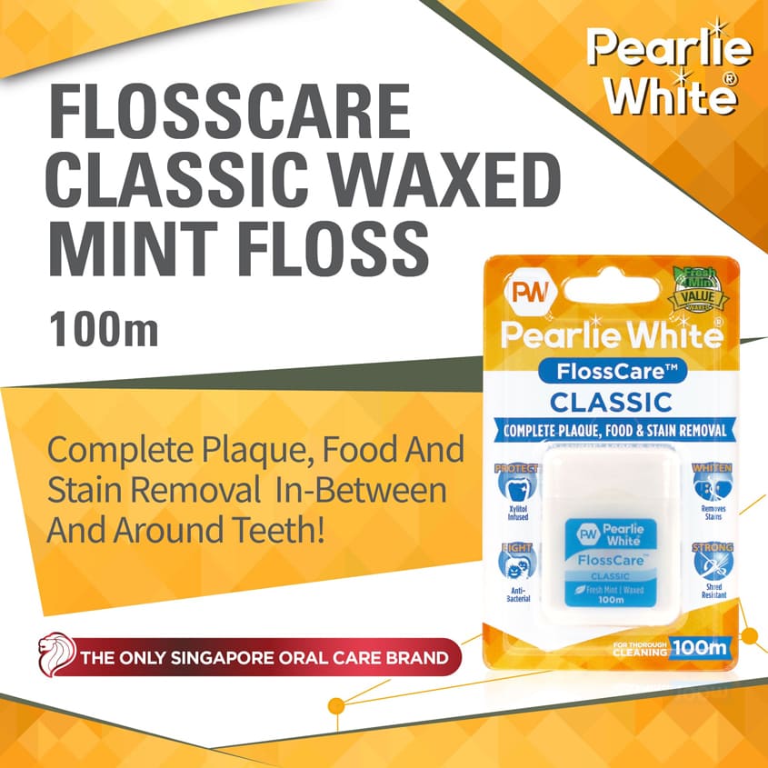 PEARLIE WHITE بيرلي وايت فلوكس كير كلاسيك شمعي بنكهة النعناع، 100 م – شراء أونلاين
