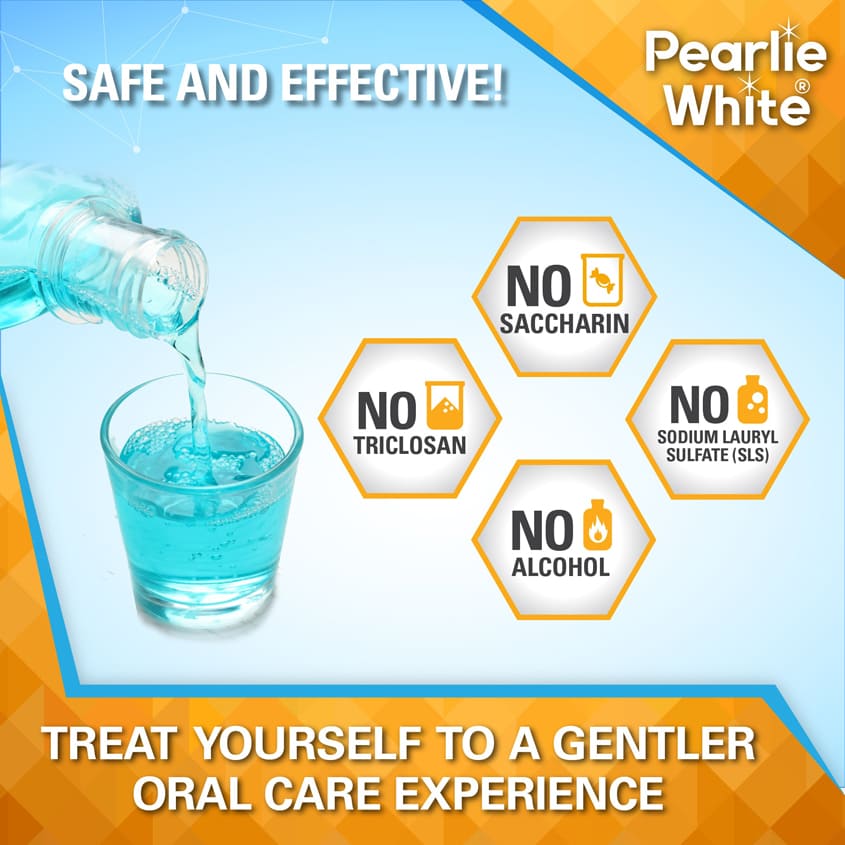 PEARLIE WHITE بيرلي وايت فلوورينز غسول الفم المضاد للبكتيريا بالفلورايد، 100 مل – صورة 6