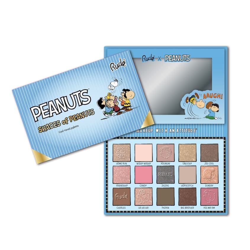 RUDE SHADES OF PEANUTS EYESHADOW PALETTE COOL-TONED 18G