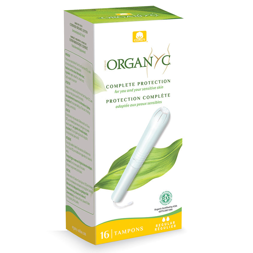 ORGANYC 100% ORGANIC COTTON INTERNAL TAMPONS W/APPLICATOR - REGULAR - C – buy online