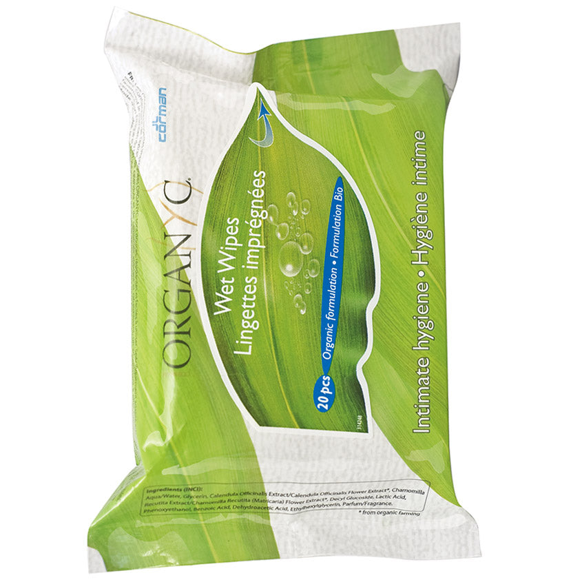 ORGANYC FEMININE HYGIENE ORGANIC COTTON WIPES 20 PCS