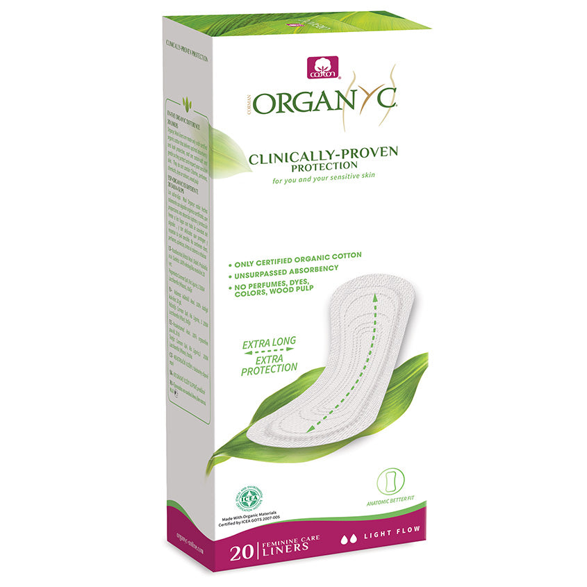 ORGANYC PANTYLINERS MAXI, 100% CERTIFIED ORGANIC COTTON 20 PCS