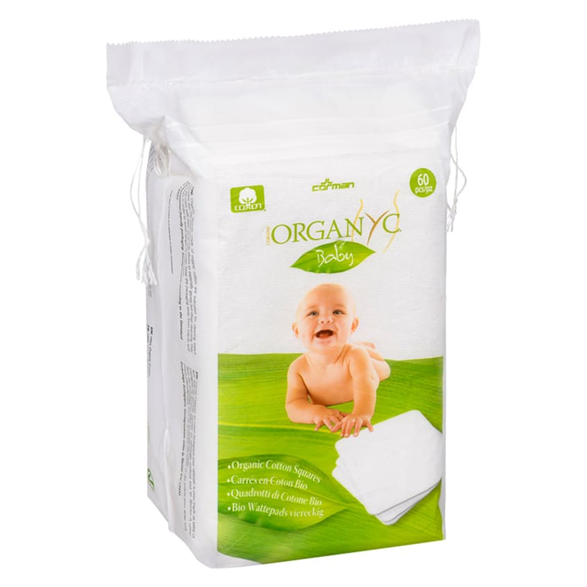 ORGANYC BABY COTTON SQUARES - ORGANUC COTTON, 60PCS – buy online