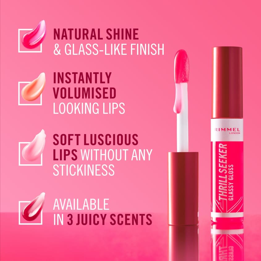 RIMMEL THRILL SEEKER GLASSY GLOSS 150 PINK CANDY 10ML