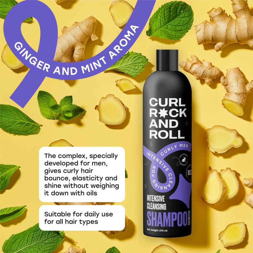 Shampoo for men intensive cleansing for curly men, 270 ml