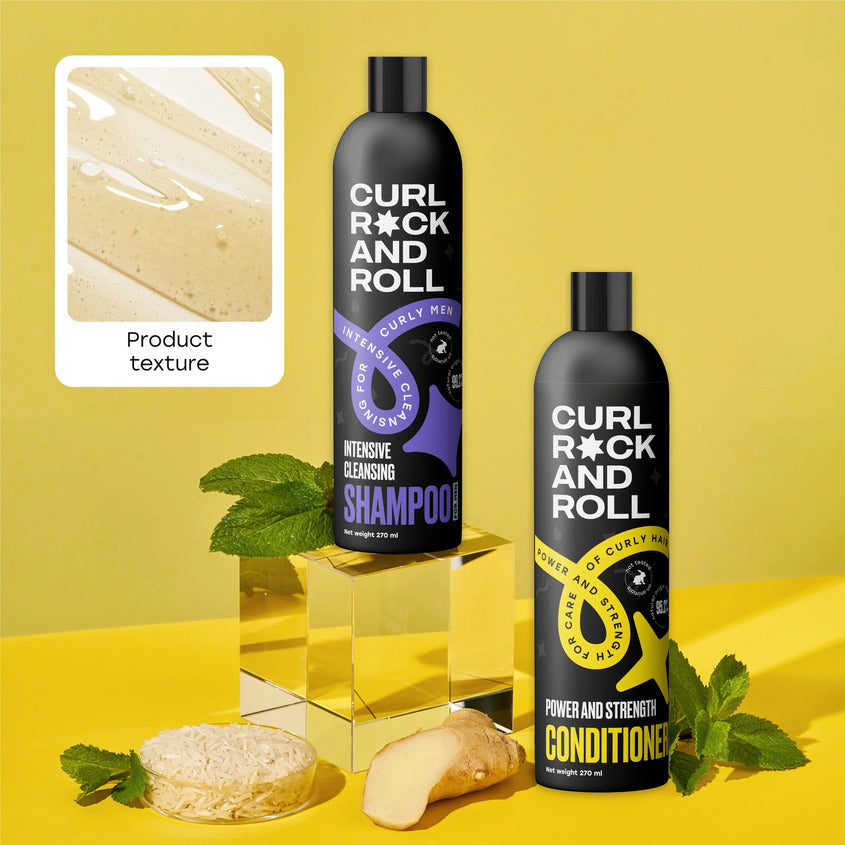 Shampoo for men intensive cleansing for curly men, 270 ml