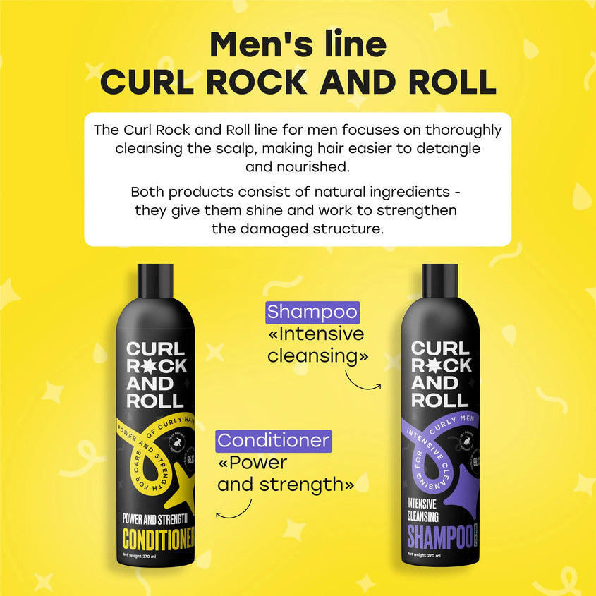 Shampoo for men intensive cleansing for curly men, 270 ml